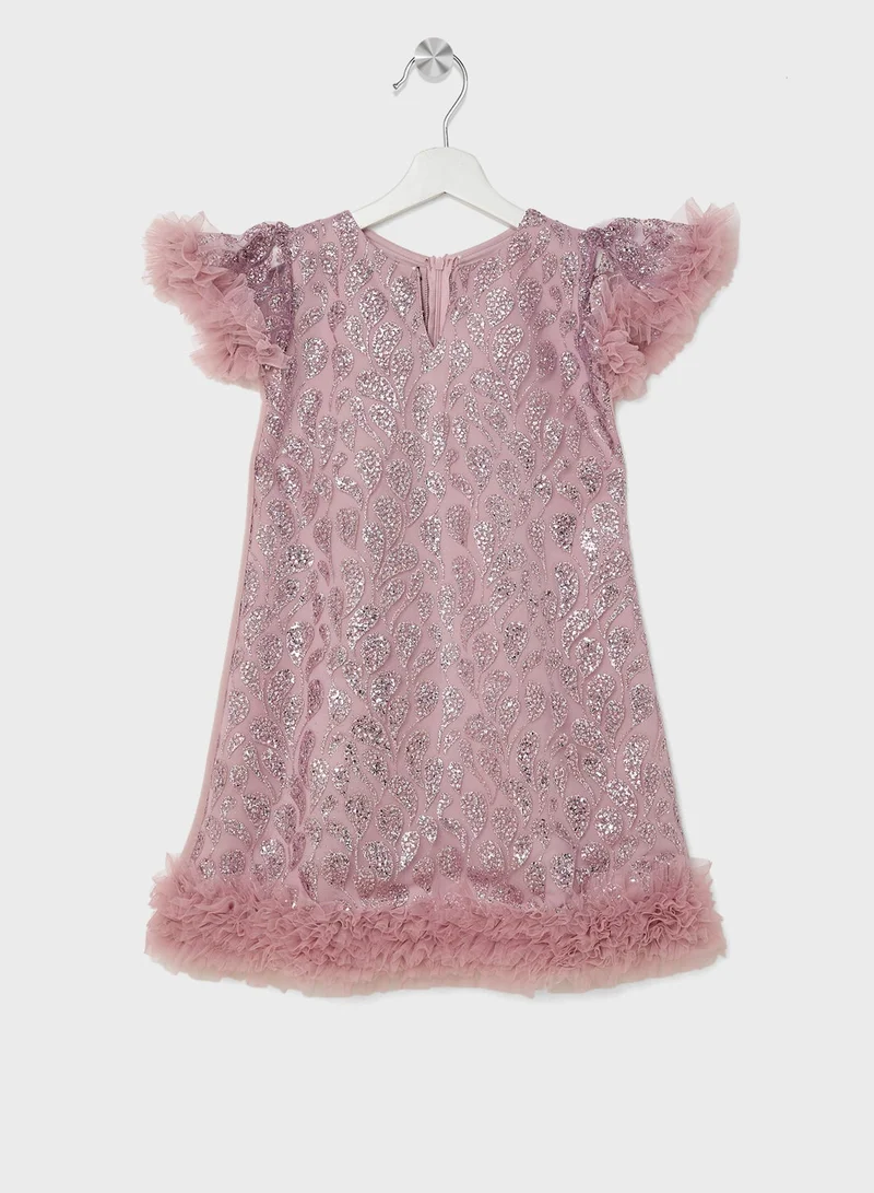 Little Golden Apple Little sequin Detailed Dress